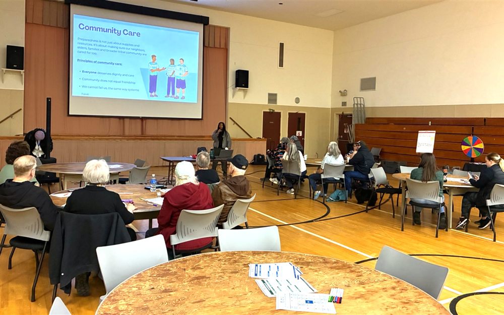 Jamani presenting at Emergency Management event